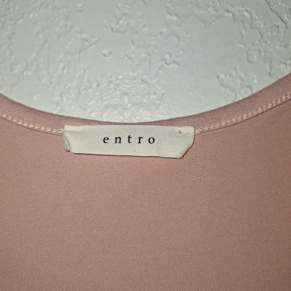 Entro Pink V Neck Short Sleeve Maxi Dress W/Pockets Size Small - Picture 8 of 13